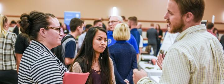 DSB students at a networking event